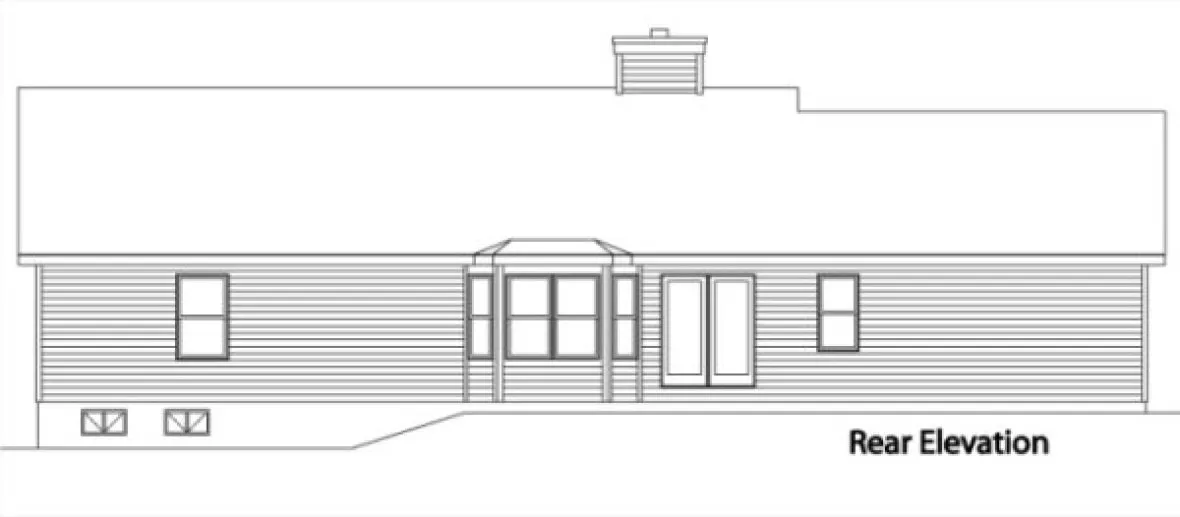 Rear Elevation for House Plan #410289