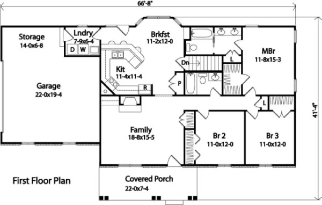 Main Floor Plan for House Plan #410289