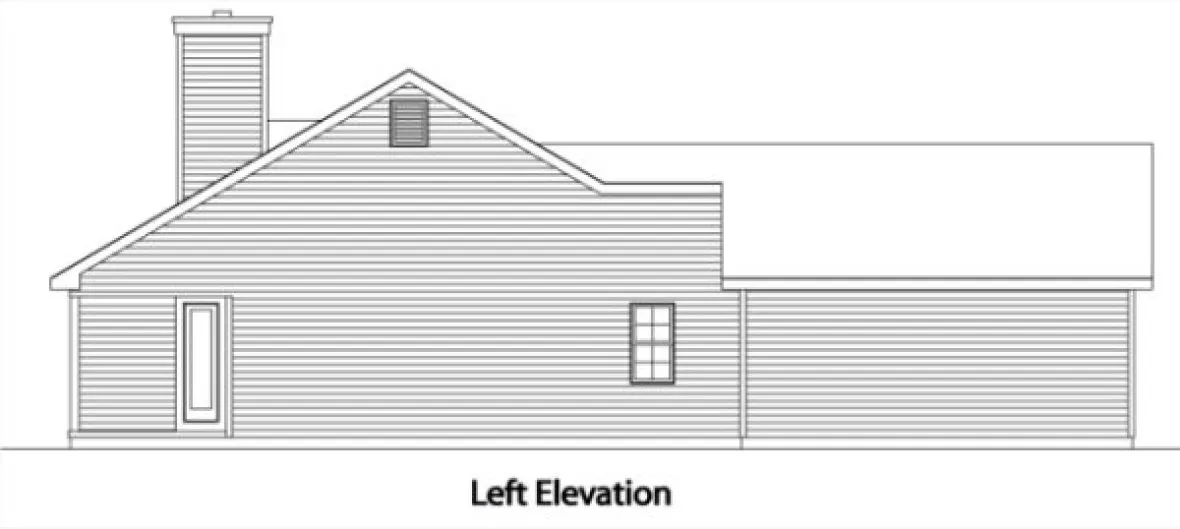 Left Elevation for House Plan #411289