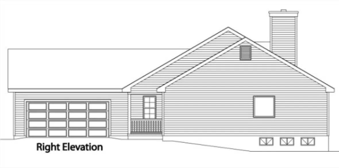 Right Elevation for House Plan #411289