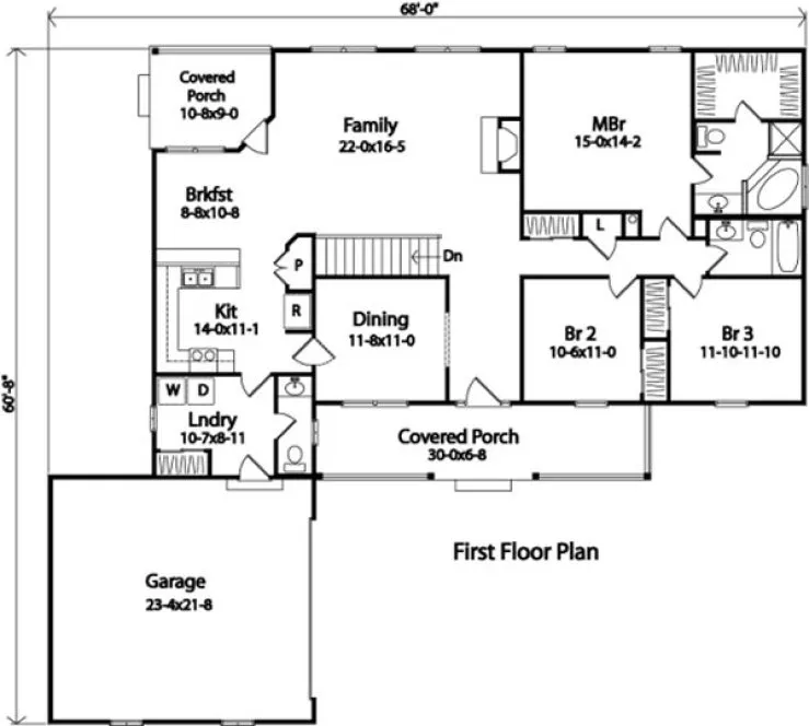 Main Floor Plan for House Plan #411289