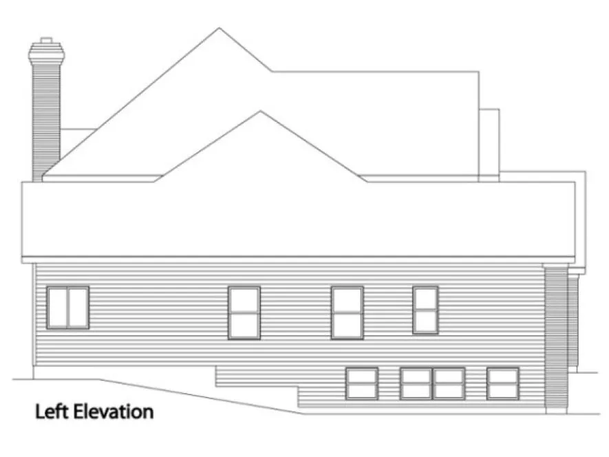 Left Elevation for House Plan #414099