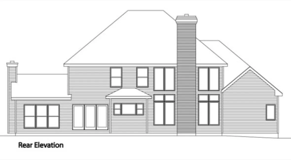 Rear Elevation for House Plan #414099