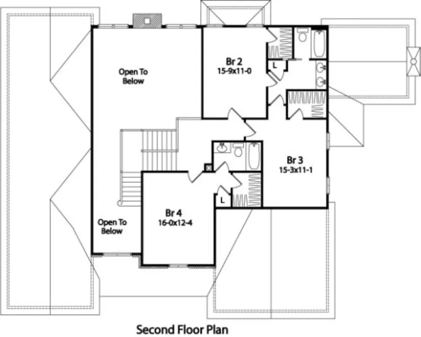 Second Floor Plan for House Plan #414099