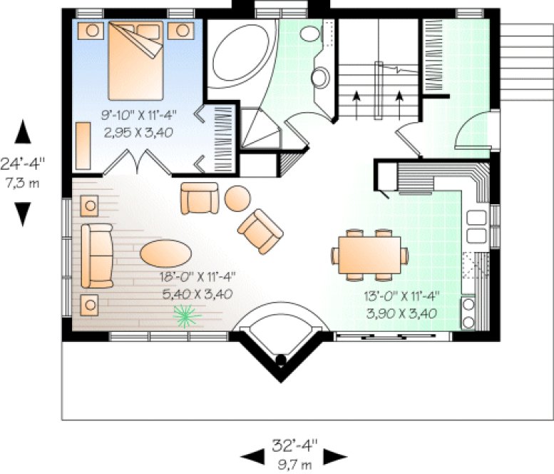 Main Floor Plan for House Plan #145192