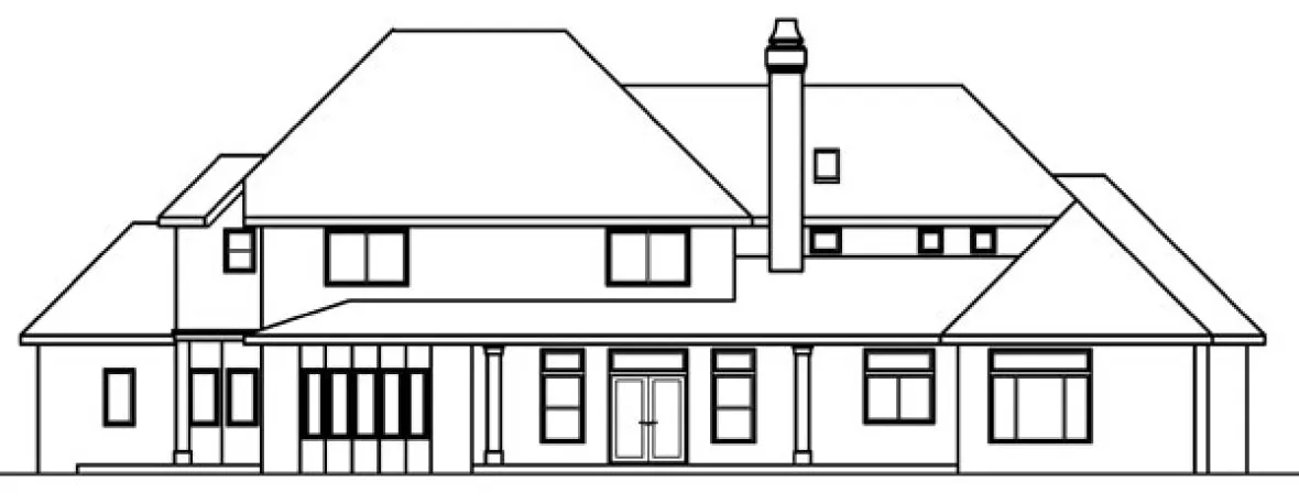 Rear Elevation for House Plan #346033