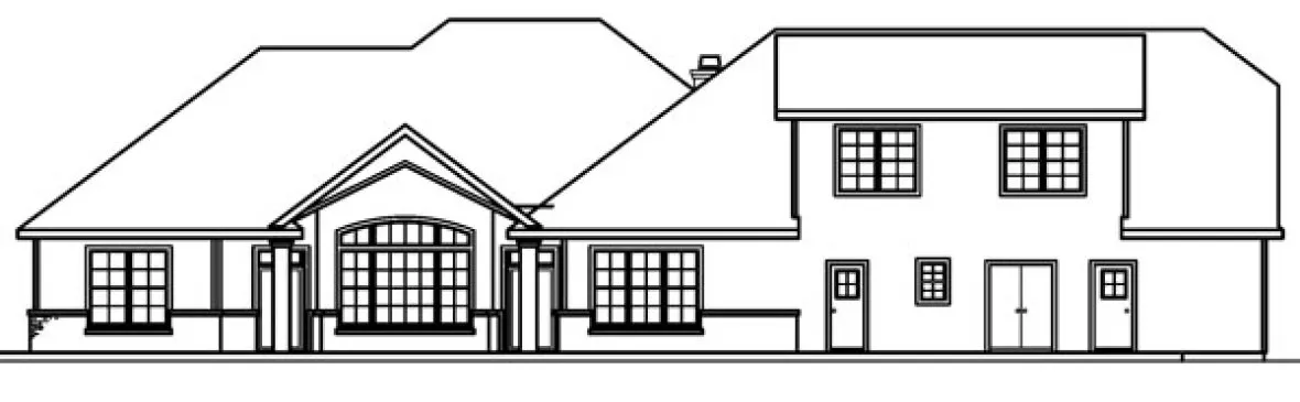 Rear Elevation for House Plan #342133
