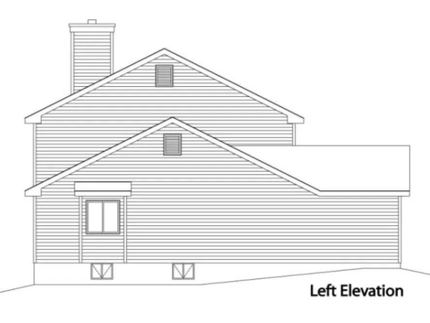 Left Elevation for House Plan #417099