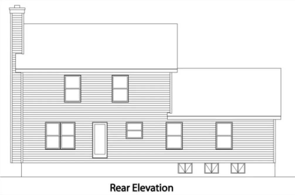 Rear Elevation for House Plan #417099