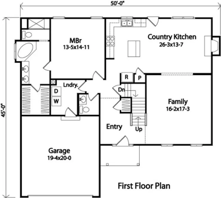 Main Floor Plan for House Plan #417099