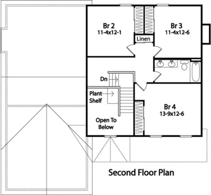 Second Floor Plan for House Plan #417099