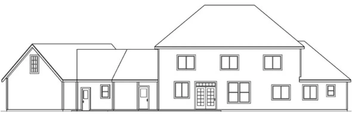 Rear Elevation for House Plan #344133