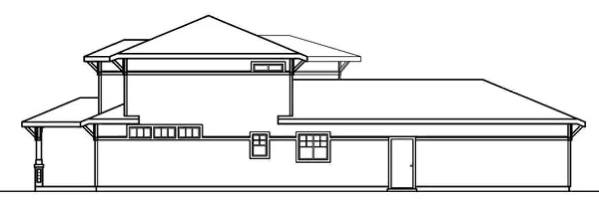Rear Elevation for House Plan #345133