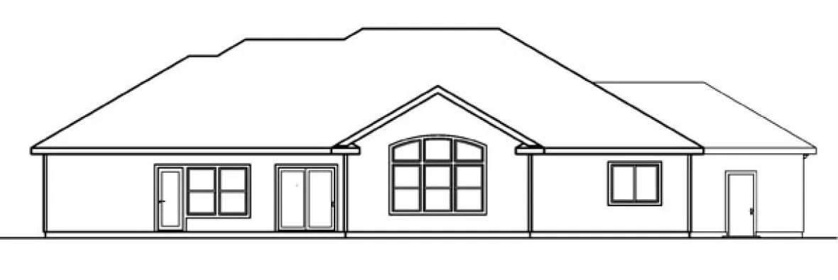 Rear Elevation for House Plan #347133