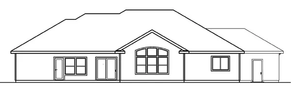 Rear Elevation for House Plan #347133