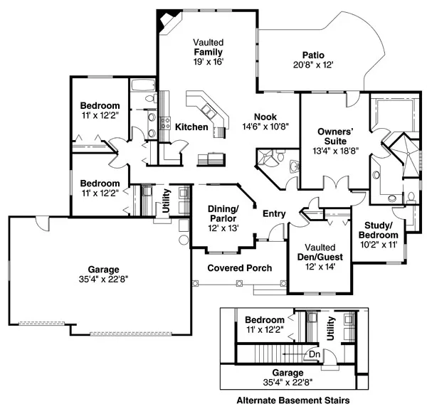 Main Floor Plan for House Plan #347133