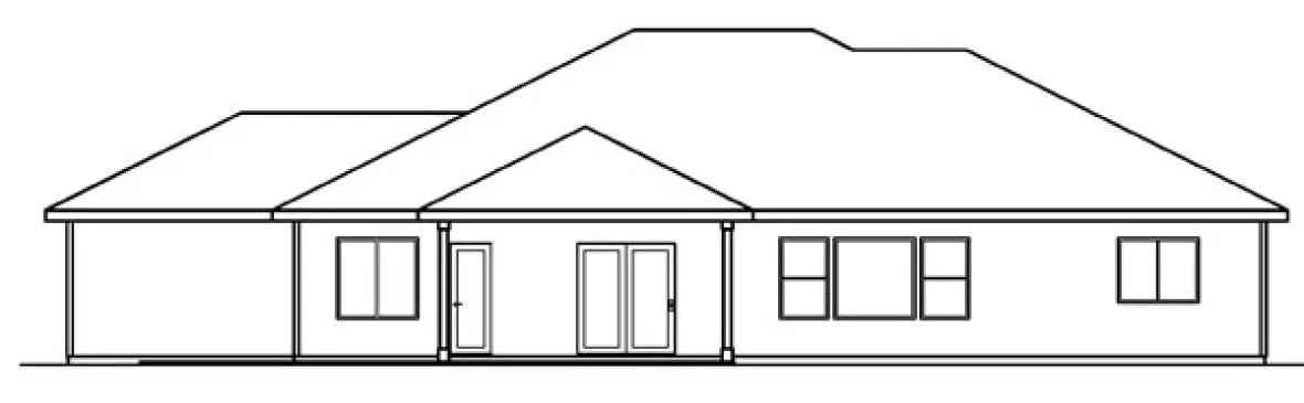 Rear Elevation for House Plan #348133