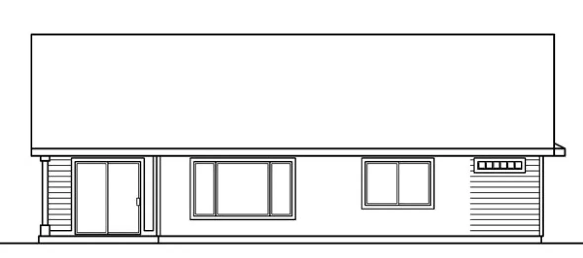 Rear Elevation for House Plan #349133