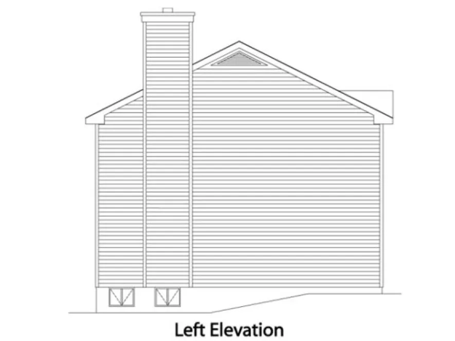 Left Elevation for House Plan #410199