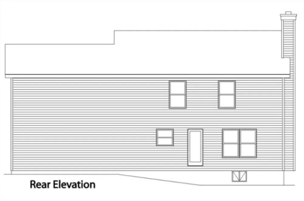 Rear Elevation for House Plan #410199