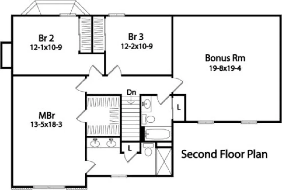 Second Floor Plan for House Plan #410199