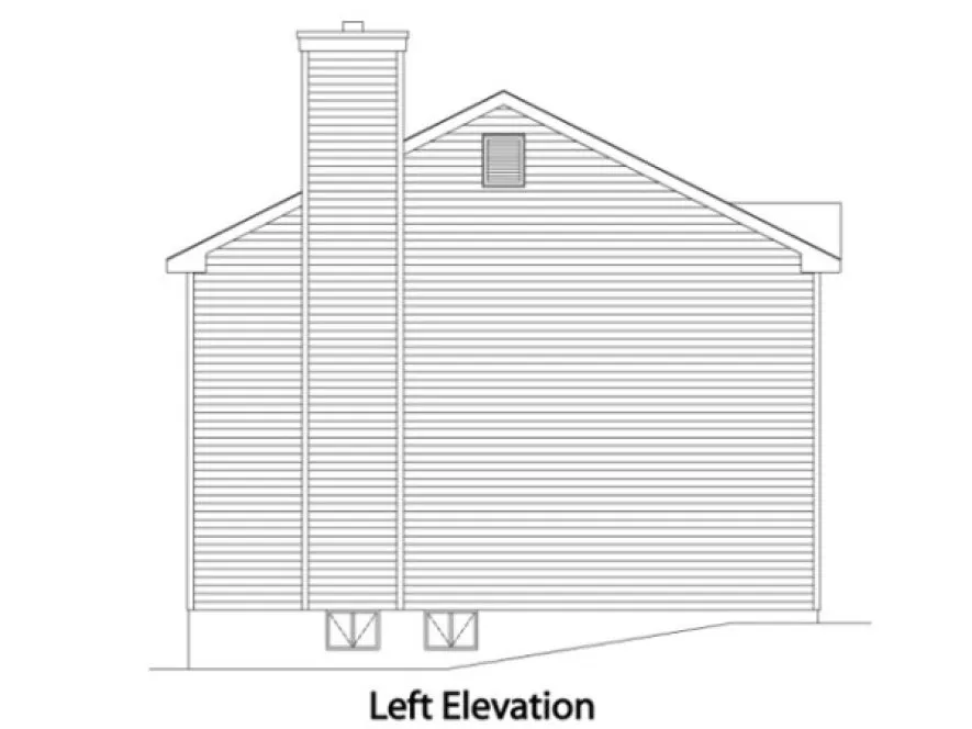 Left Elevation for House Plan #411199