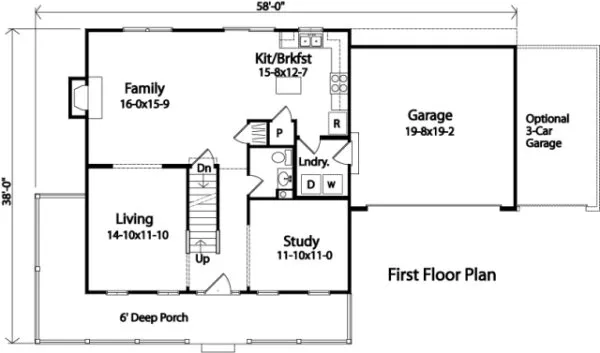 Main Floor Plan for House Plan #411199