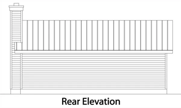 Rear Elevation for House Plan #412199