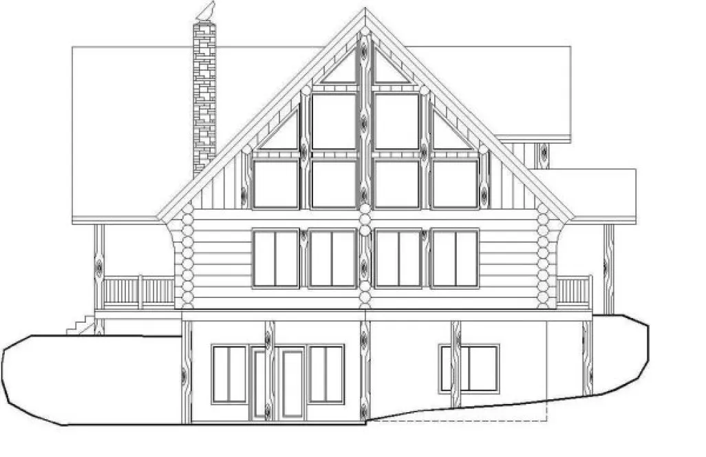 Rear Elevation for House Plan #453101