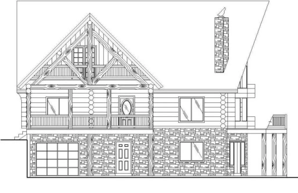 Left Elevation for House Plan #454101