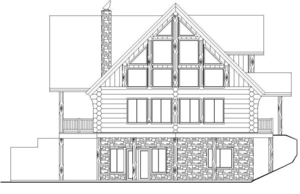 Rear Elevation for House Plan #454101