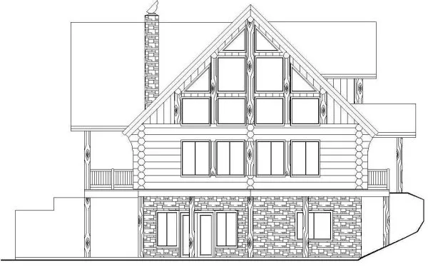 Rear Elevation for House Plan #454101