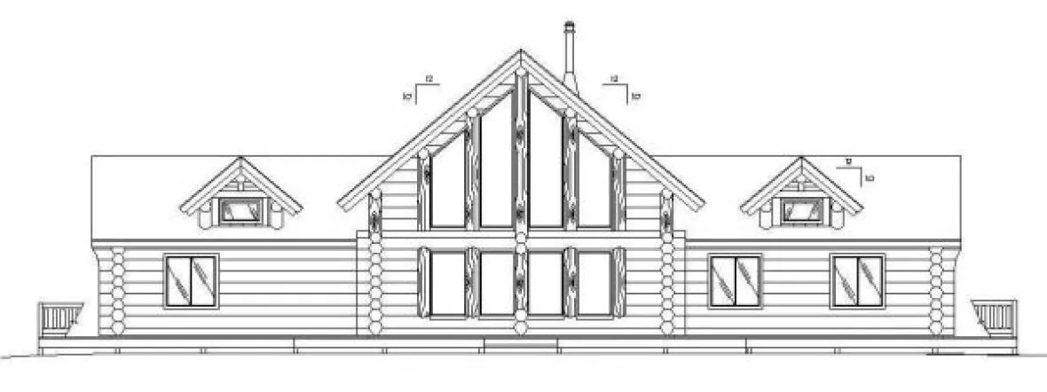 Rear Elevation for House Plan #455101