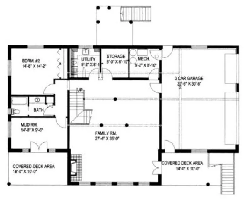 Floorplan lower for House Plan #458101