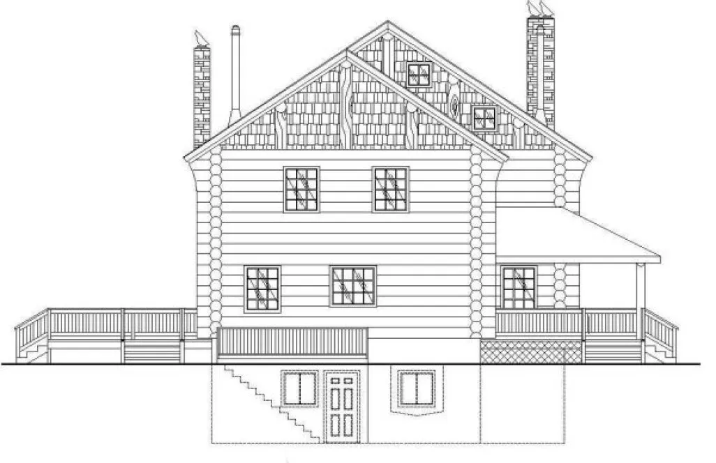 Left Elevation for House Plan #459101