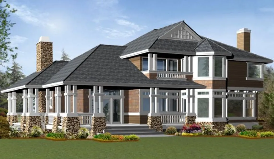 Rear Elevation for House Plan #330772