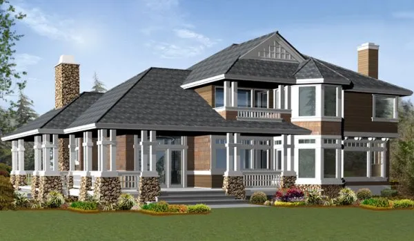 Rear Elevation for House Plan #330772