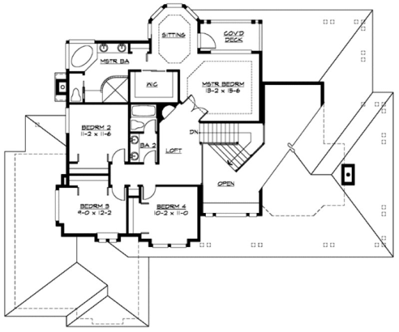 Second Floor Plan for House Plan #330772