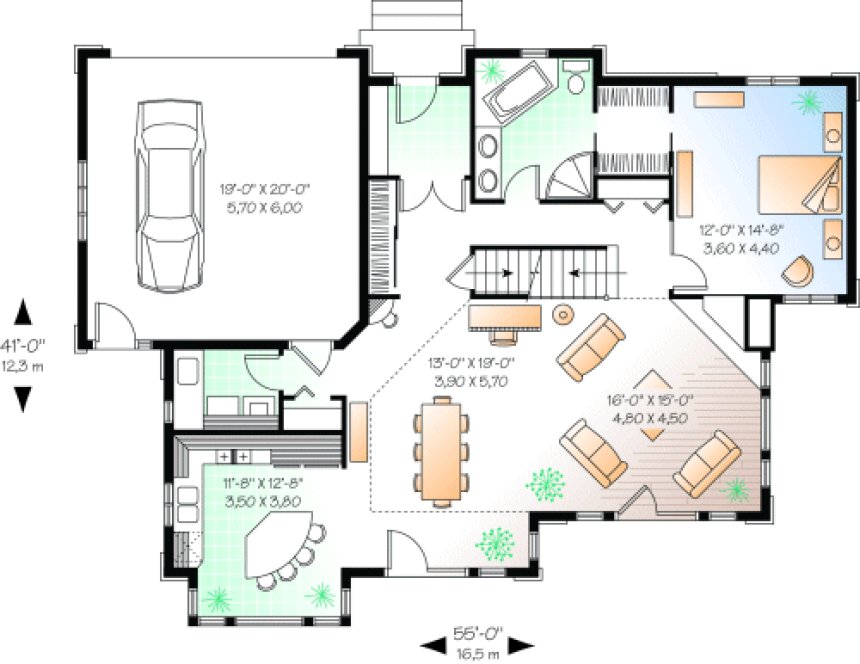 Main Floor Plan for House Plan #144962