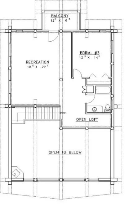 Second Floor Plan for House Plan #451201