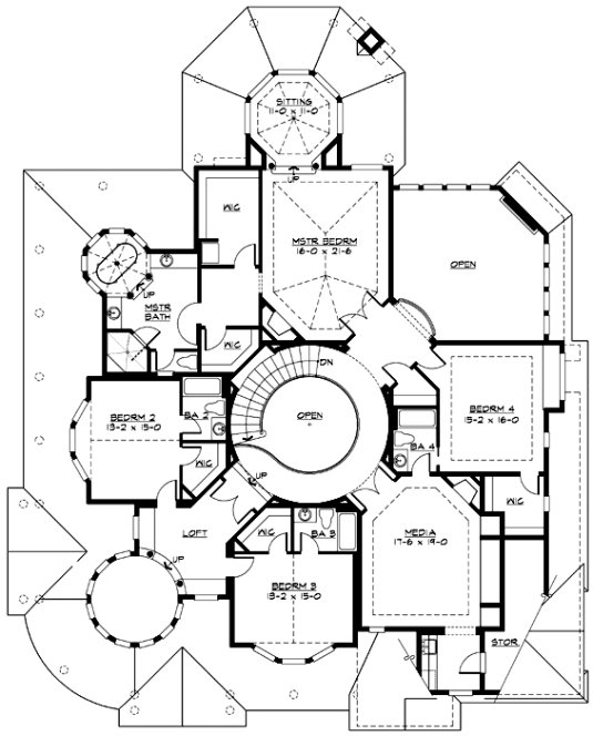 Second Floor Plan for House Plan #335274