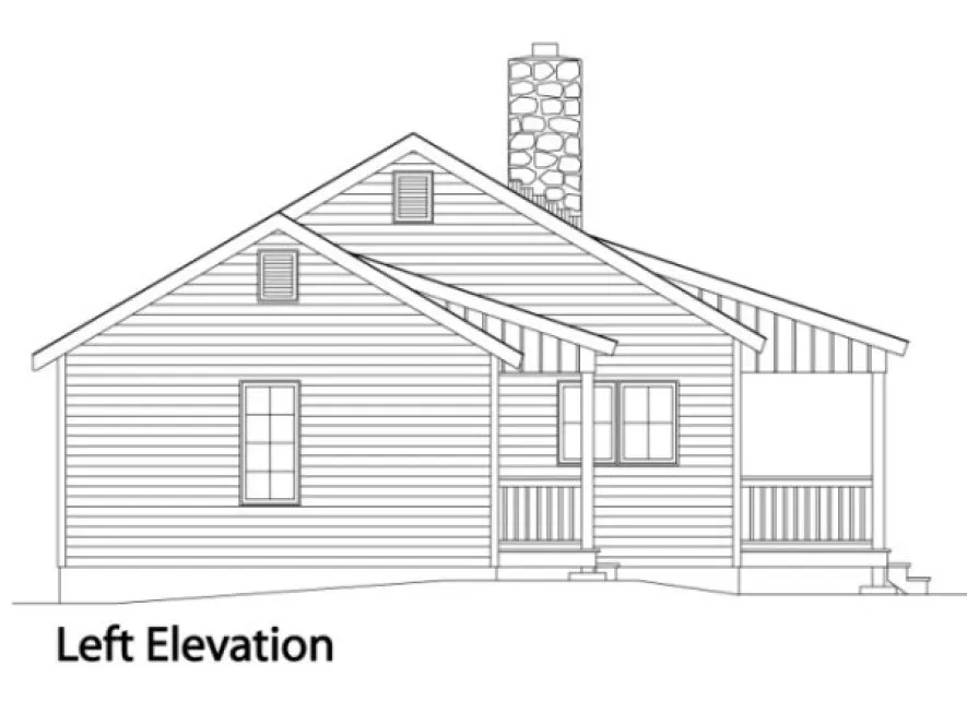 Left Elevation for House Plan #416199