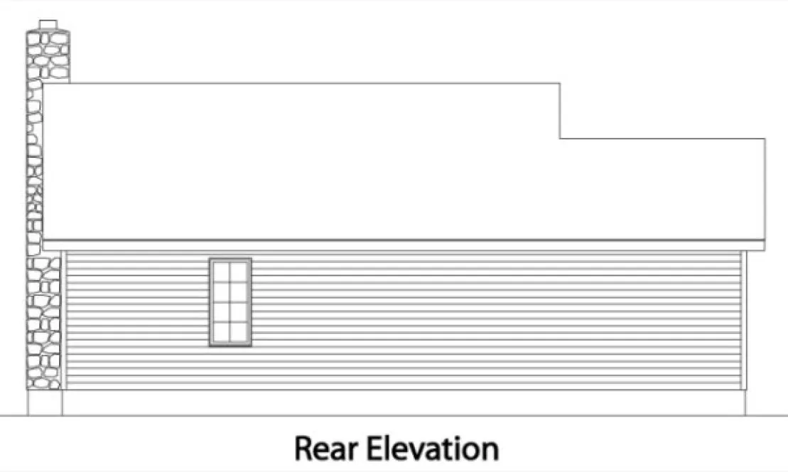Rear Elevation for House Plan #416199