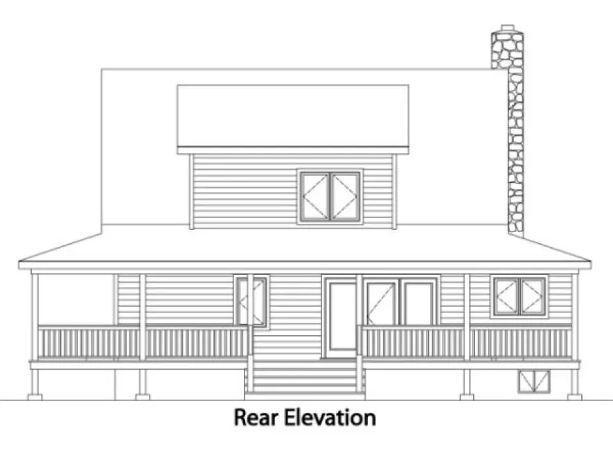 Rear Elevation for House Plan #417199