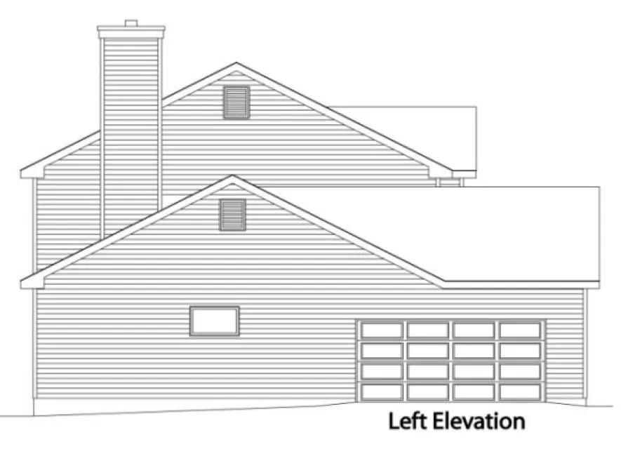 Left Elevation for House Plan #410299