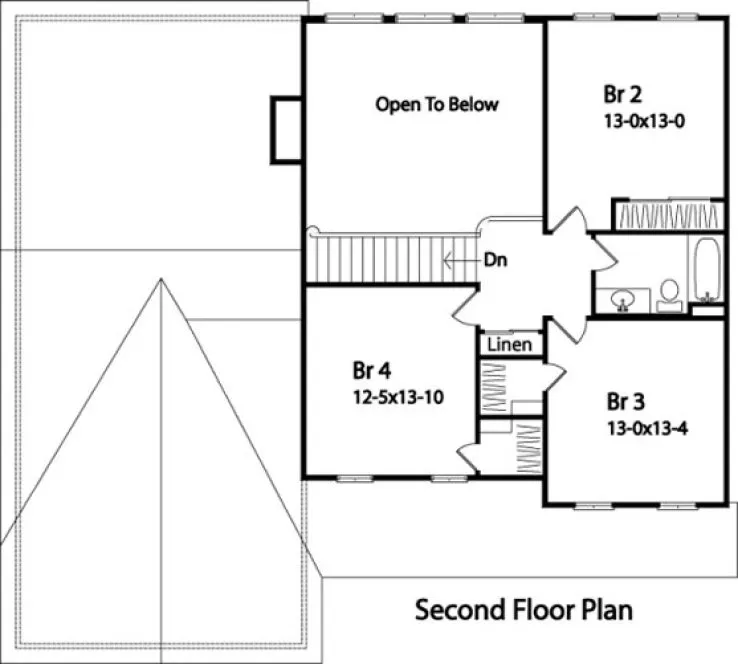 Second Floor Plan for House Plan #410299