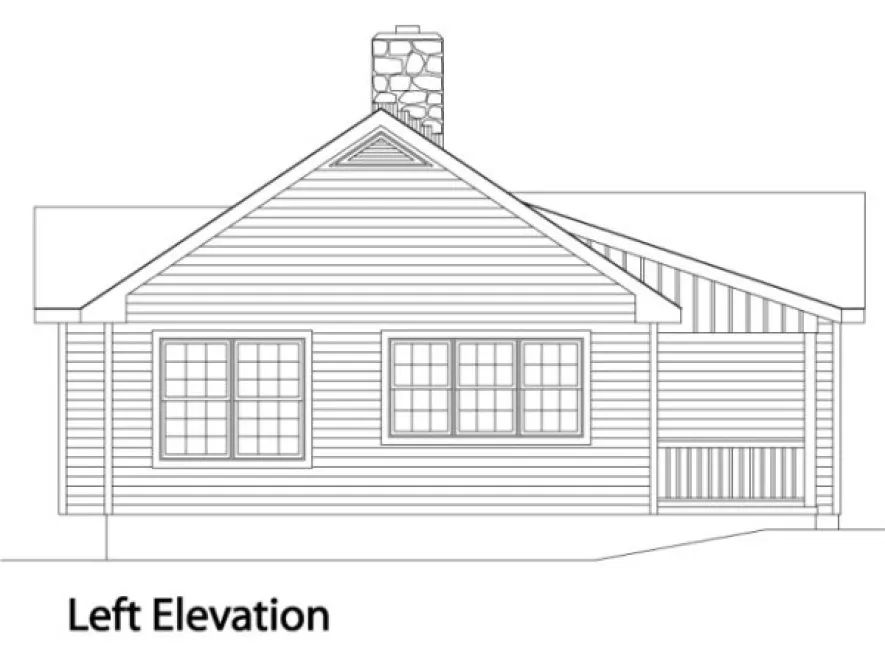 Left Elevation for House Plan #412299