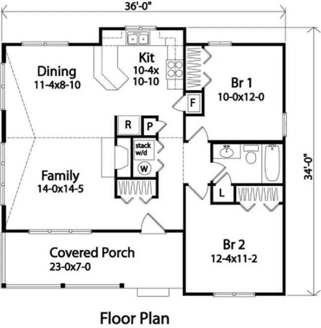 Main Floor Plan for House Plan #412299