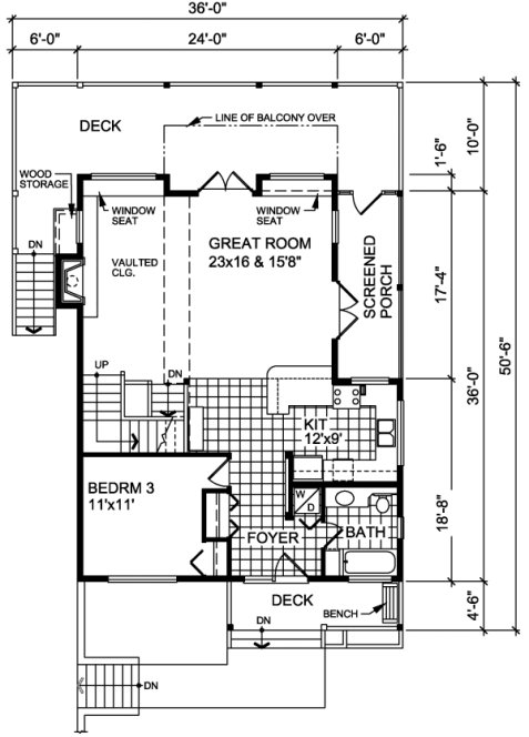Main Floor Plan for House Plan #262661