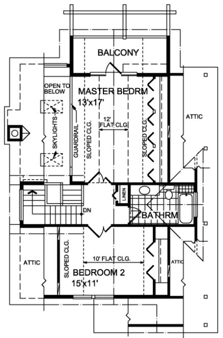 Second Floor Plan for House Plan #262661